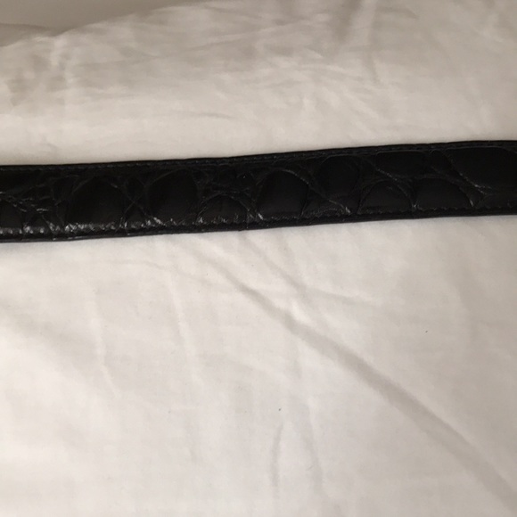 Black alligator-stamped belt main image 5